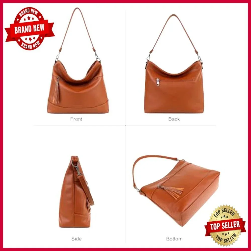 Convertible Hobo Crossbody Bag, PU Leather, 2-in-1 Design, Medium Size